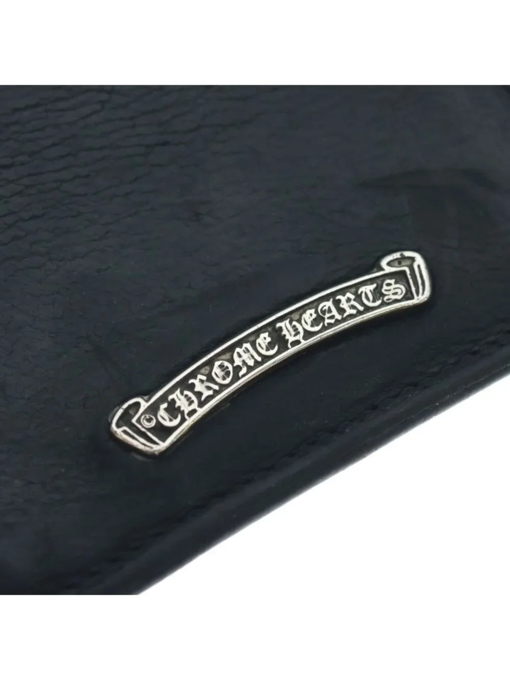 Chrome Hearts Card Case Leather Black with Grommet